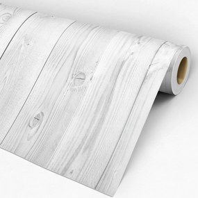Papel de parede adesivo tábuas brancas com veios e nós