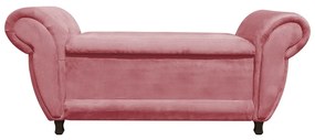 Recamier com Baú Itália Namoradeira Calçadeira Suede - D'Rossi - Rose
