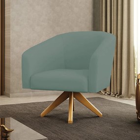 Poltrona Decorativa Giratória MA30 Stella Cotelê Ext/Veludo D03 - D'Rossi - Menta