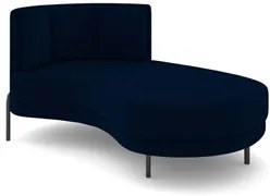 Chaise Longue Divã 164cm Braço Esquerdo Logus D06 Veludo Azul - Mpozen