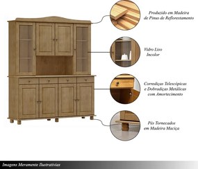 Cristaleira Madeira Maciça 8 Portas Garnet Freijó - G74 - Gran Belo