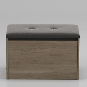 Sapateira Puff Cama Quarto Multifuncional Decoração Aveiro/cinza
