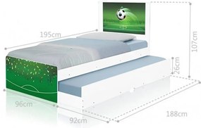Cama Solteiro Infantil com Cama Auxiliar 195x96cm Personagens K02 - D'Rossi - COPA FUTEBOL