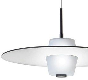 Pendente Eclisse Ø50X30Cm Disco Plano Metal Alumínio E Vidro Duplo 04X... (GRAFITE)
