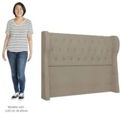 Cabeceira Casal Cama Box 140cm Malva Z04 Boucle Capuccino - Mpozenato