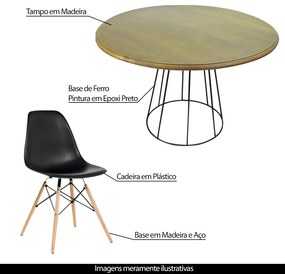 Conjunto Mesa de Jantar com 4 Cadeiras Garabit/Telaio Preto/Castanho G04 - Gran Belo