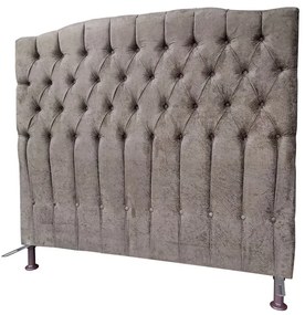 Cabeceira Cama Box Solteiro 90cm Capitonê Sofia Suede Marrom - Sheep Estofados - Marrom