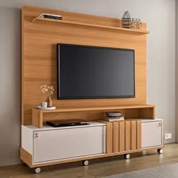 Estante Painel Para TV 65 Pol 180cm 2 Portas Cloe H01 Off White/Cinamo