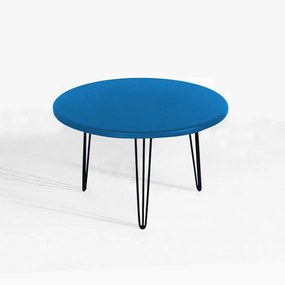 Mesa de Centro Decorativa Sandy Pés Hairpin Legs Preto Tampo Azul