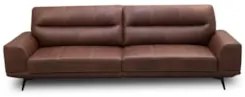 Sofá 3 Lugares Para Sala Living 256cm Niton L08 Couro Marrom - Mpozena