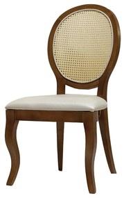 Cadeira Delicate com Palha de Empilhar - Freijó - Tecido Facto Fendi e Palha Pintada Sextavada Kleiner