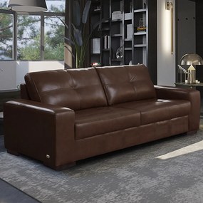Sofá Decorativo 3 Lugares Turim 200cm Couro Caramelo G58 - Gran Belo