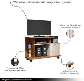 Rack Decorativo Compacto Frodo TV até 26 Pol Cinamomo/Off White G26 - Gran Belo