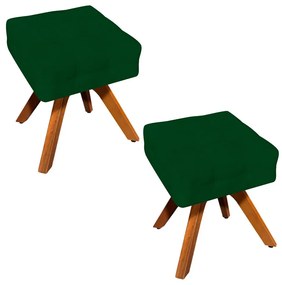 Puff Banqueta Decorativo Giratório MM30 Kit 2 Elisa Suede D03 - D'Rossi - Verde