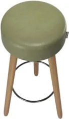 Banqueta Alta Estofada Pés Palito Kit 4 Hong Sintético Verde S08 - Mpo