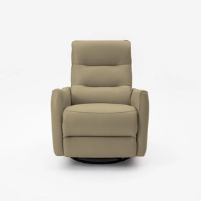 Poltrona do Papai Reclinável Elétrica Sala de Estar Plaza USB e USB-C Gira Balança Couro Cappuccino G40 - Gran Belo