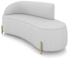 Sofá 3 Lugares Orgânico 180cm Pé Dourado Morgan Linho D03 - D'Rossi - Cinza