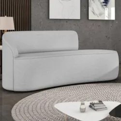 Sofá 2 Lugares Para Sala 140cm Orgânico Wendi Linho Cinza I01  - Mpoze