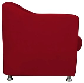 Poltrona Puff Cecilia Suede Decorativa Sala Recepção Vermelho