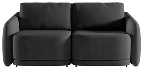 Sofá Cama Modulado Retrátil e Reclinável Decorativo Varsóvia 196cm Veludo Cinza Chumbo G33 - Gran Belo