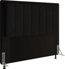 Cabeceira Casal Cama Box 140cm  para Quarto Opala Suede M11 - D'Rossi - Preto