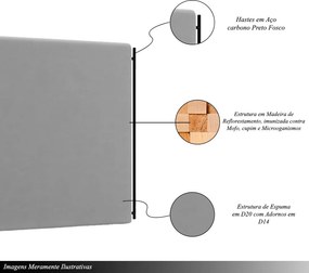 Cabeceira Design para Cama Queen Bezos Pés em Madeira Veludo Cinza G91 - Gran Belo
