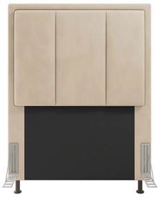 Cabeceira Opala Para Cama Box Solteiro 90 cm Suede M11 - D'Rossi - Bege