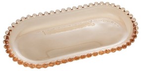 Travessa Cristal Oval Pearl Âmbar 24x12x2cm 28408 Wolff