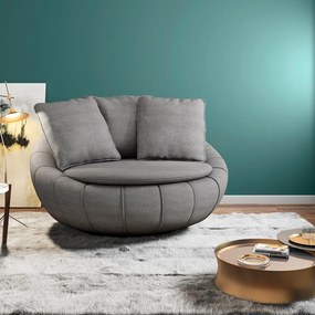 Kit 2 Poltronas Decorativas Giratória Sala de Estar Afrodite Linho Cinza G45 - Gran Belo