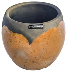 Vaso Casca de Ovo decorativo de cerâmica 11x11x11 - Raku Alto Brilho Kleiner