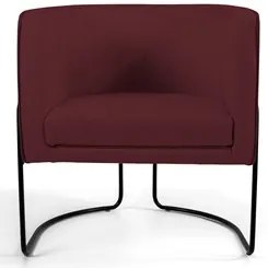 Poltrona Decorativa Base Aço Betina C-278 Veludo Marsala - Domi