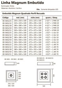 Luminária De Embutir Magnum Quadrado 25X25X10Cm 2L E27 + 01 Par20 | Us... (BT - Branco Texturizado)