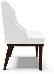 Kit 04 Cadeiras de Jantar Liz Corano Branco Base Fixa Madeira Tabaco D03 - D'Rossi
