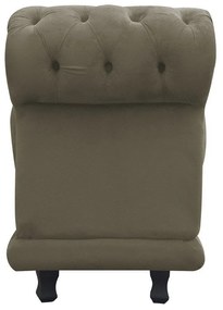 Kit 02 Recamier Barcelona Namoradeira Calçadeira Suede Marrom Rato - D'Rossi