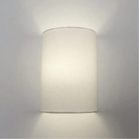 Arandela Meia Cana Retro Md-2003 Cúpula em Tecido 25/18x10cm Branco - Bivolt