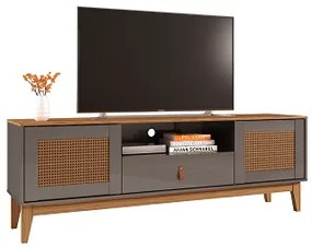 Rack Esmeralda 1.60 Cinza Perola/Noce - Casa D Móveis