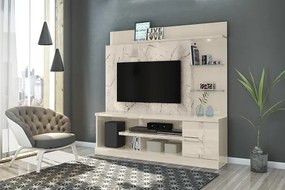 Home Theater Alan Calacata/Off White - Madetec Móveis