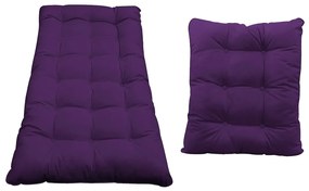 Kit Almofadas para Poltrona e Puff Costela Suede Roxo - ADJ Decor