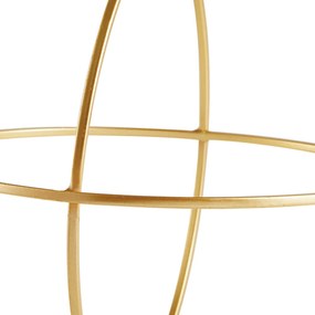 Enfeite Esfera Forma Geométrica Vazada em Metal Dourado 24 cm M02 - D'Rossi
