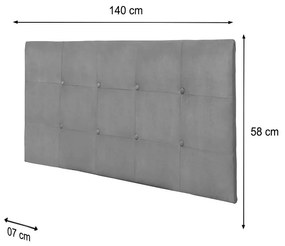 Painel Luna Para Cama Box Casal 140 cm Suede Cinza - D'Rossi