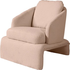 Kit 2 Poltronas Design Sala de Estar Califa Encosto Almofadado Bouclê Bege G92 - Gran Belo