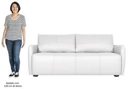 Sofá Living 2 Lugares Sala de Estar 180cm Virtus L07 Couro Branco - Mp
