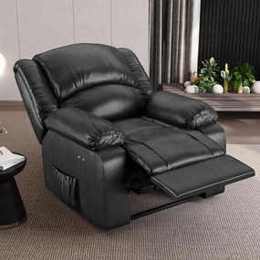 Poltrona do Papai Reclinável Sala de Cinema Madrid Power Touch PU Preto Brilho G23 - Gran Belo