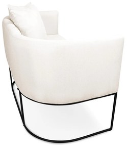 Namoradeira Paola 02 Lugares Linho Base Metálica Preto D03 - D'Rossi - A27 Areia