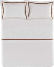 Jogo de Cama Trussardi Cetim 300 Fios Vercelli - Branco e Stelo  King