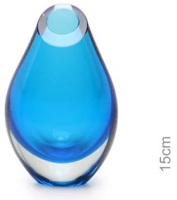 Gota Mini Baixa Água-marinha Murano Cristais Cadoro