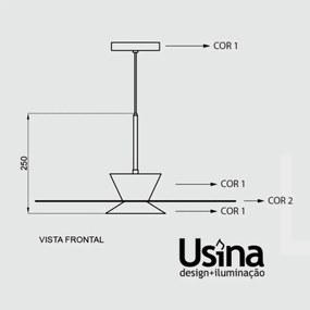 Pendente Tule Ø50X25Cm 1Xmr16 - Usina 25120/50 (MN-F - Mar Neutro Fosco, FN-F - Fendi Fosco)