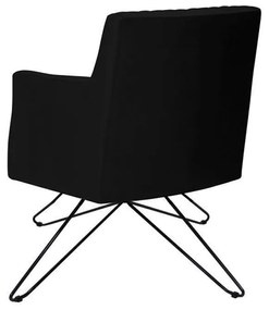 Poltrona Decorativa Nagoya Base Orby PU Sintético Preto G15 - Gran Belo