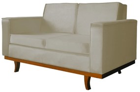 Sofá Dubai 2 Lugares Decorativo 1,50 M Sala Veludo Bege Luxo
