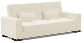 Sofá Cama Casal 3 Lugares 210cm Lisboa Veludo Bege D03 - D'Rossi
